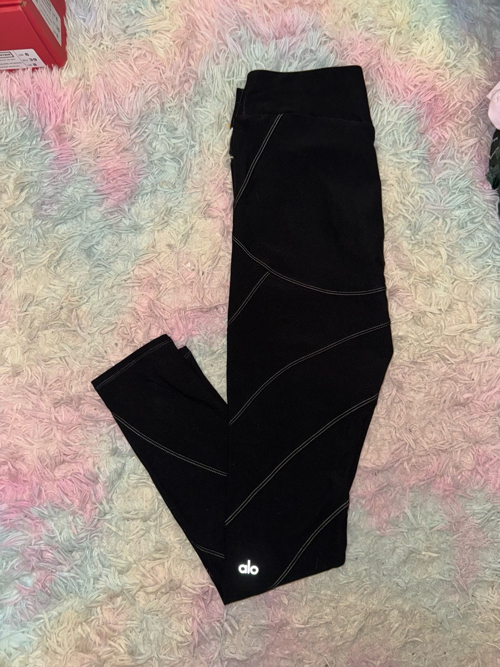 Alo Yoga Alosoft High-Waist Sunray Leggings Black & White - Medium